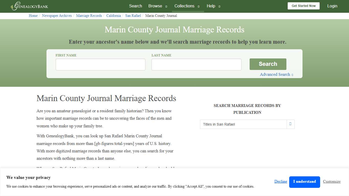 Marin County Journal Marriage Records Online Search